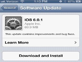 ios 6.0.1 apple